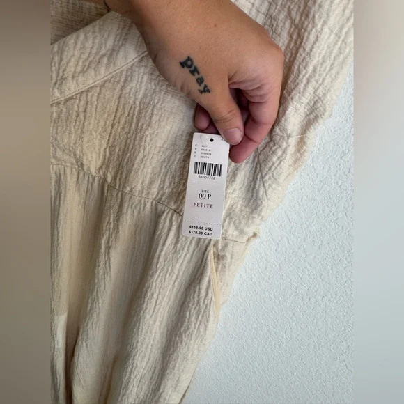 ANTHROPOLOGIE DEMI CREAM TEXTURED JUMPSUIT - Picture 2 of 3